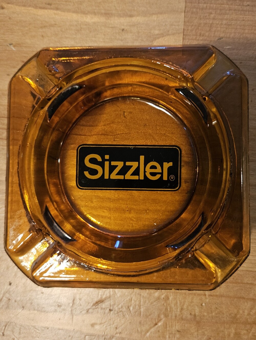 Vintage Find- Sizzler Steak House Amber Glass Ashtray 1970s 1980s Retro Decor